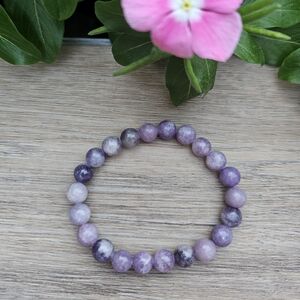Lepidolite Crystal Beaded Bracelet